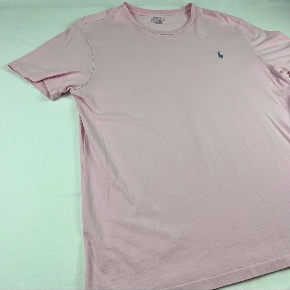 Polo Ralph Lauren Men's Pink Short Sleeve Crew Neck T-shirt, Size L‎